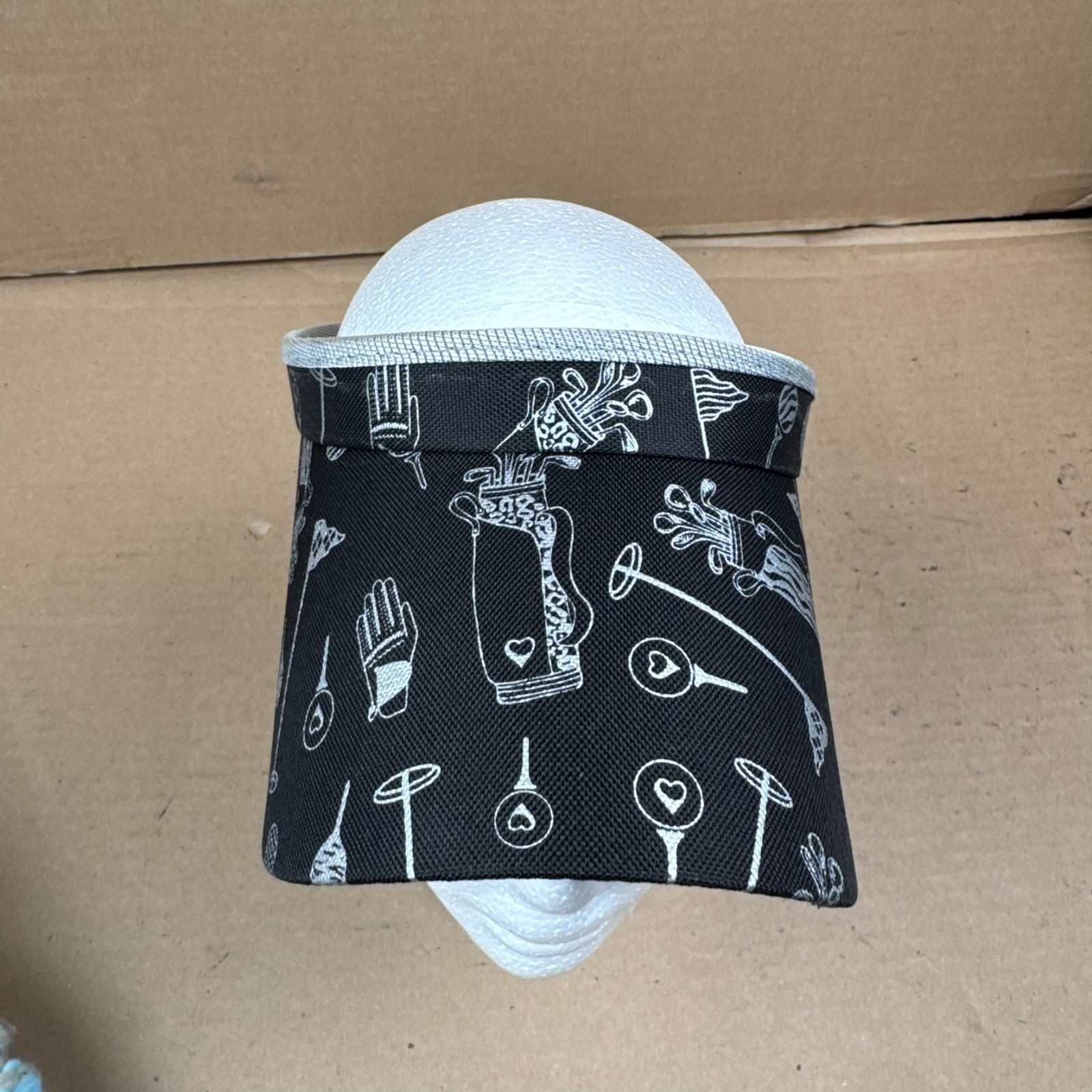 Women's Golf Visor Black White Sport Accessory