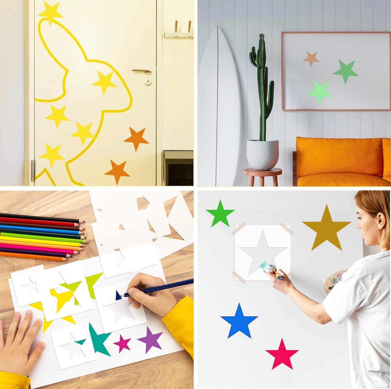 8 PCS Large Star Stencils, Star Template Stencil Different Sizes for Painting...