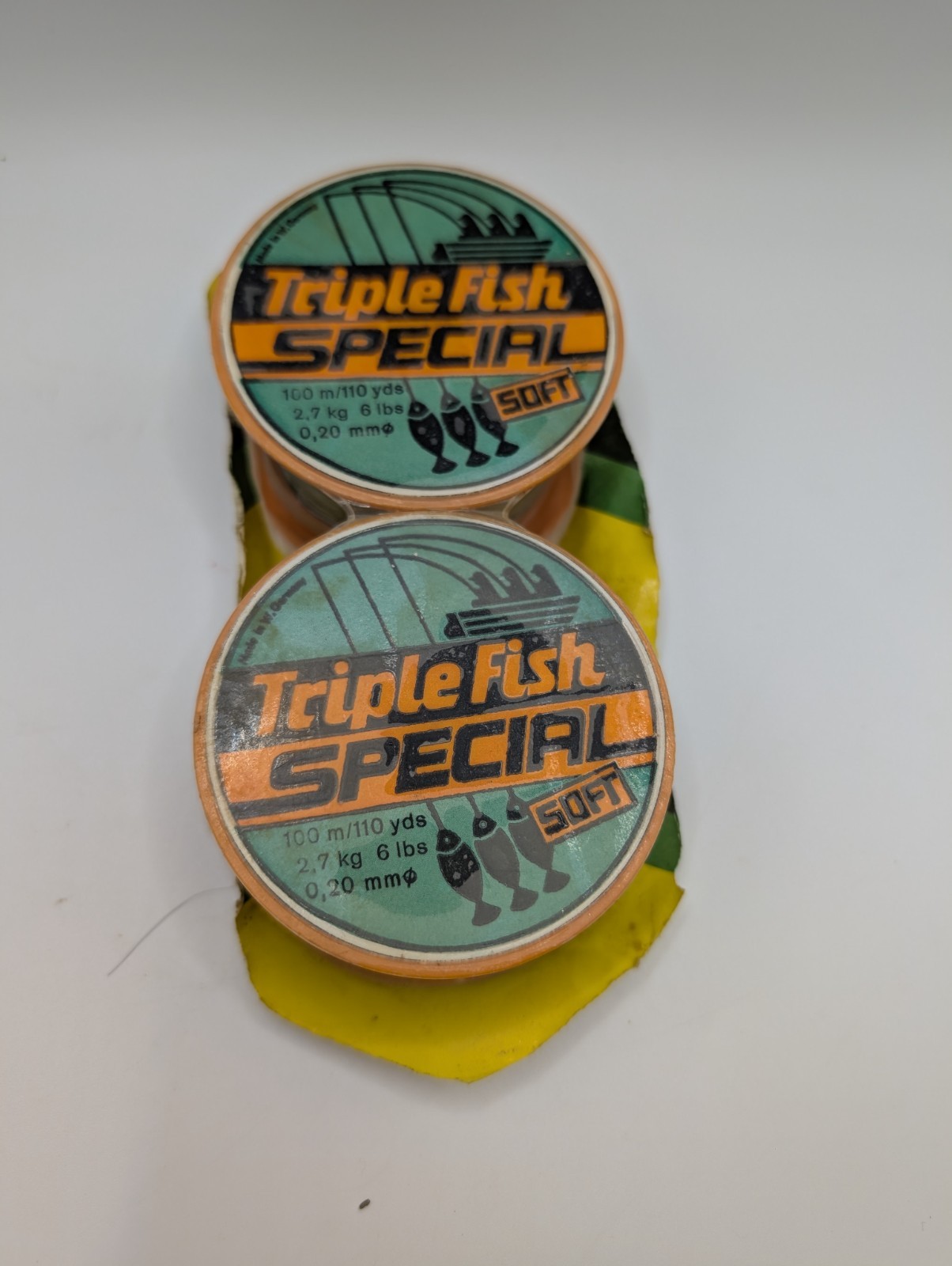 Vintage Triple Fish Special Soft Monofilament Fishing Line 6 lb 110 yds Lot of 2