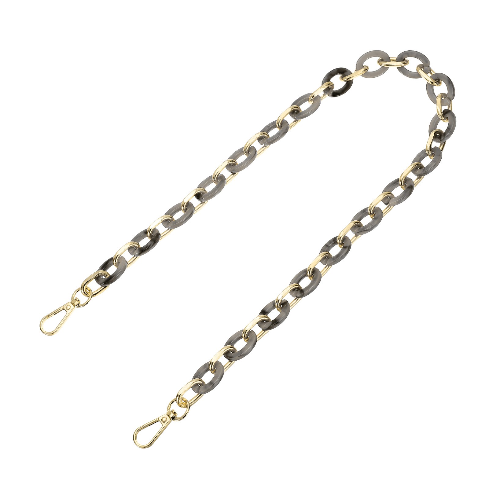 24 Inch Acrylic Chain Purse Strap Replacement Luxury Handbag Strap, Gray Black