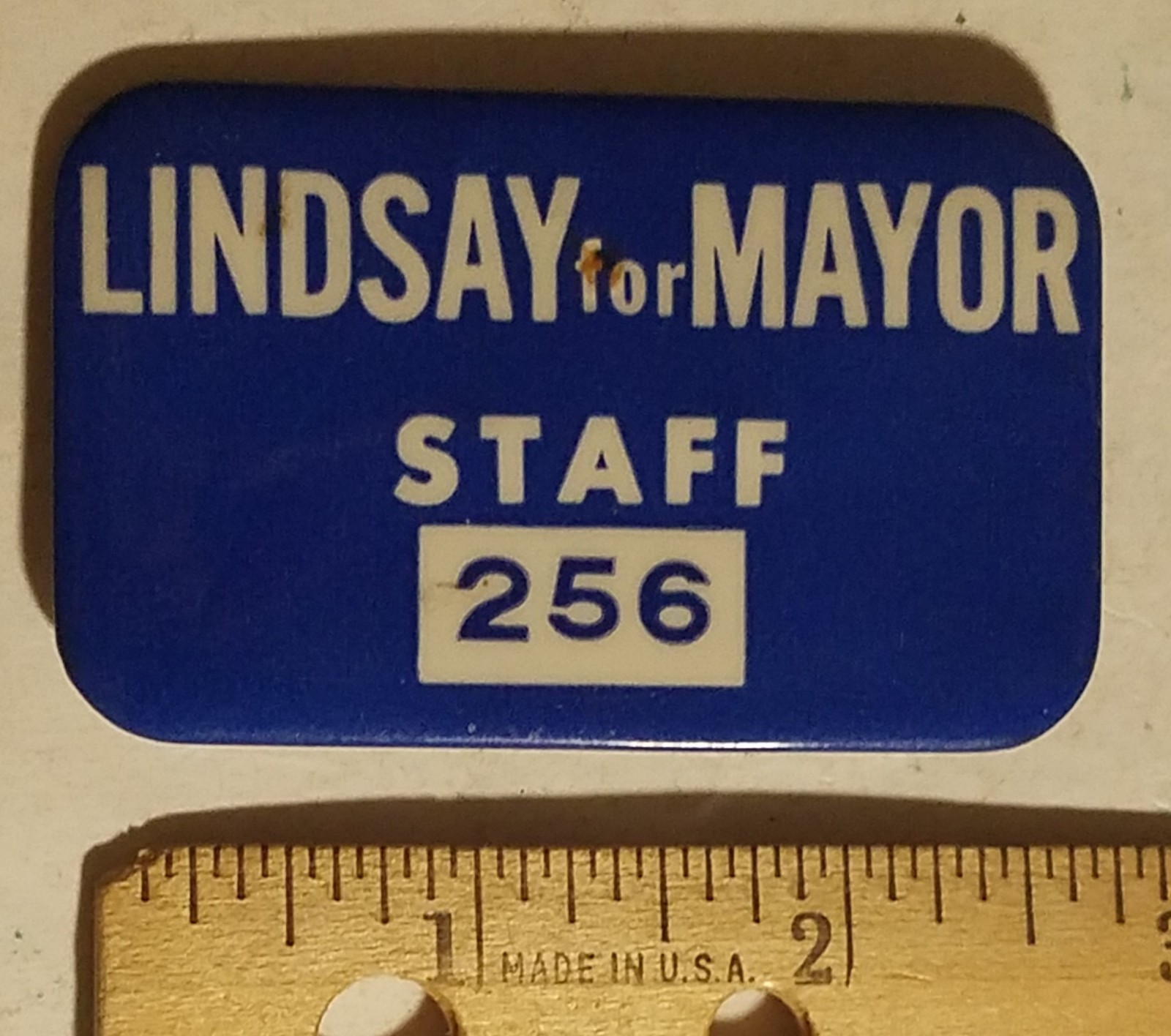 Lindsay for Mayor Staff Pinback Button