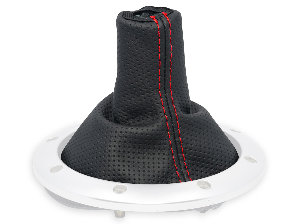 FOR AUDI TT 1998-2006 GEAR SHIFT BOOT GAITER PERFORATED LEATHER STITCHING RED