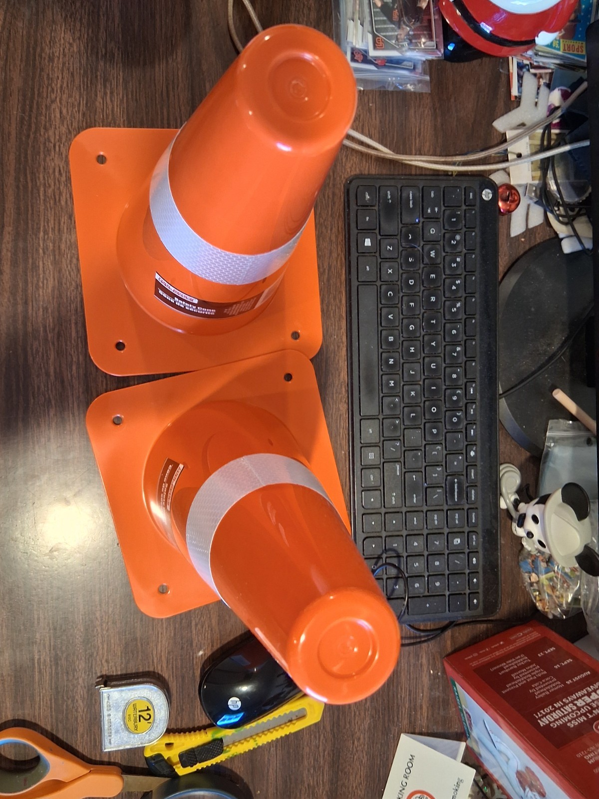 (2 PC) 12" TRAFFIC SAFETY CONES PARKING CONSTUCTION MULTIPURPOSE W/ REFLECTOR