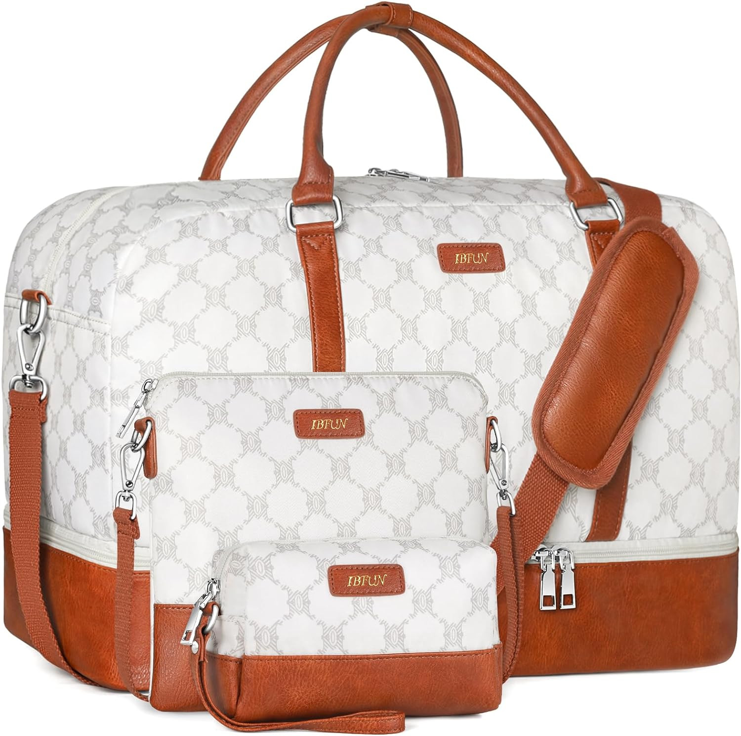 Weekender Bags for Women, 21" Travel Duffle Bag with Shoe Compartment | 3PCS Car