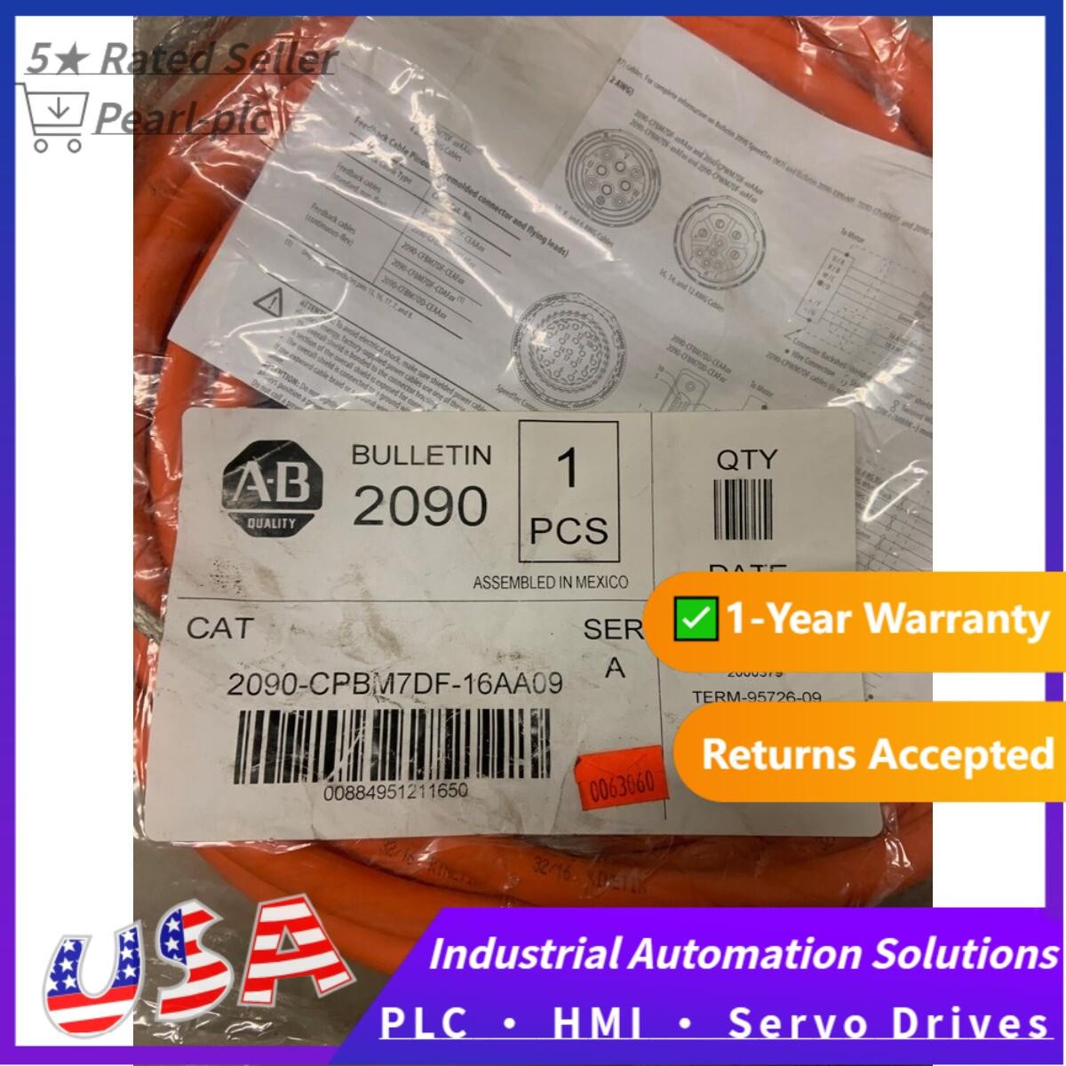 Allen Bradley 2090-CPBM7DF-16AA09 Motor Power/Brake Cable Brand New US Free Tax