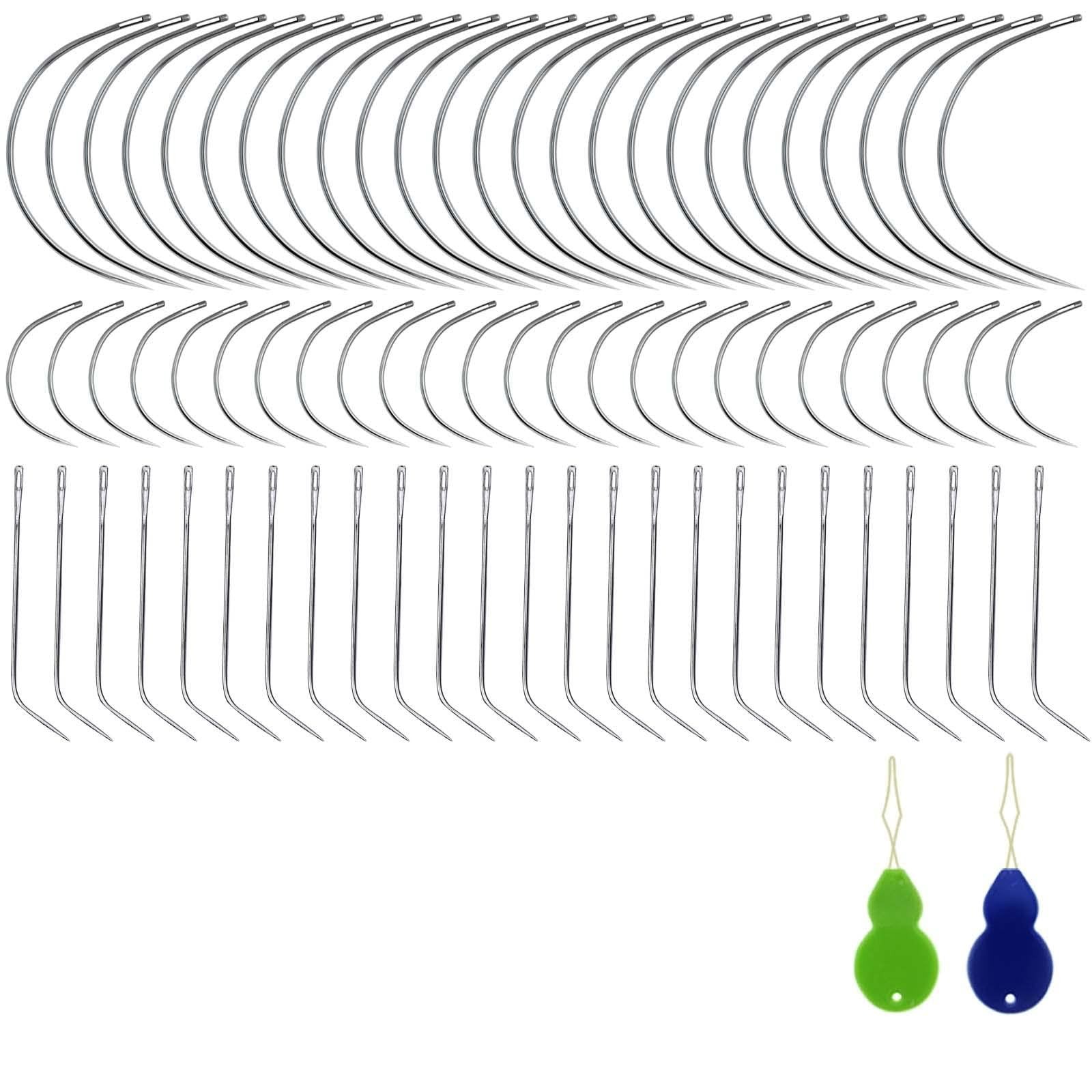 50 PCS Curved Sewing Needles for Leather, Carpet, Canvas, Wig Making, Upholst...