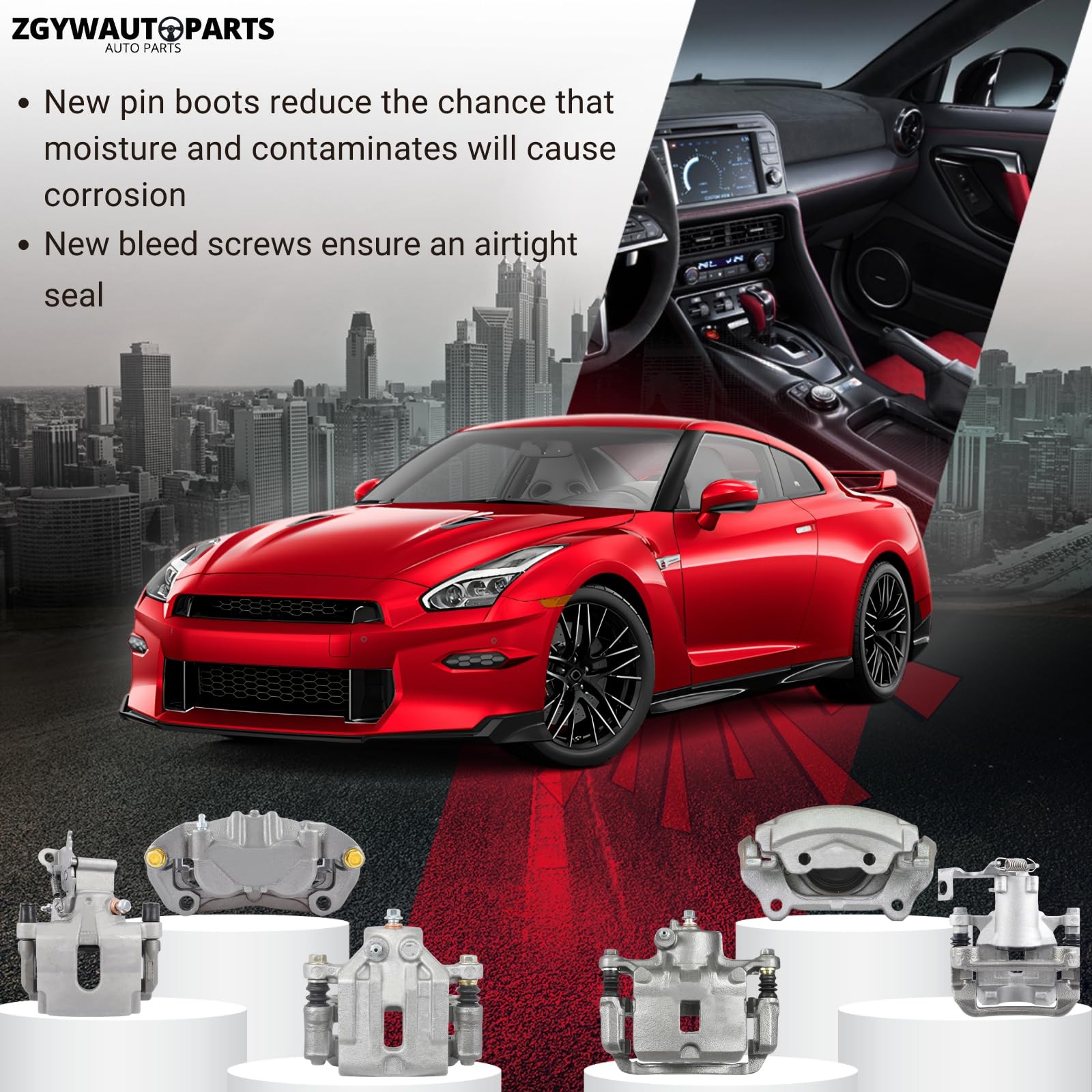 2Pcs Front Disc Brake Caliper Set Mazda 6 2003-2005