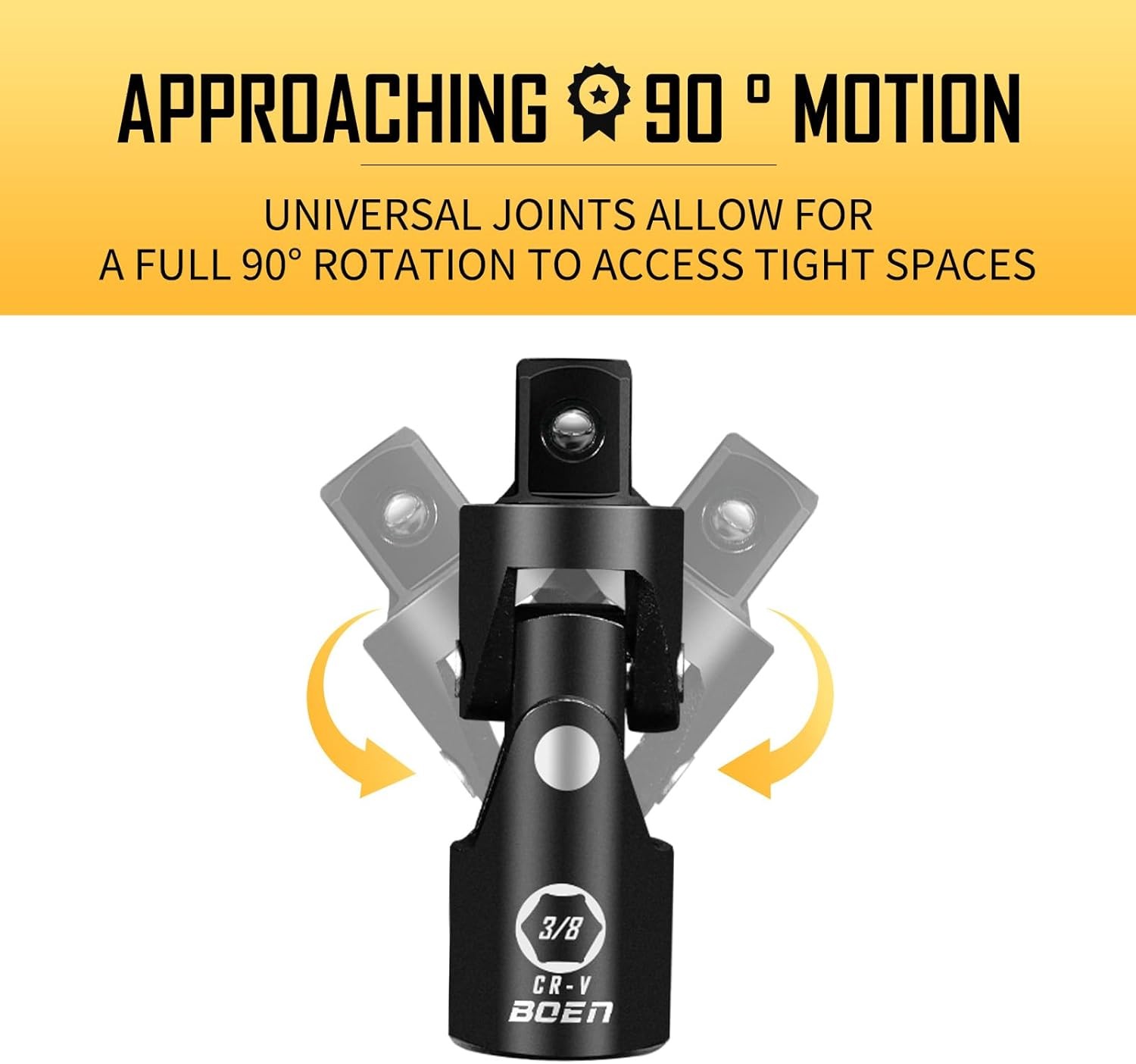 3 Pack Universal Joint Socket Adapter Set 1/2 3/8 1/4 CRV Steel