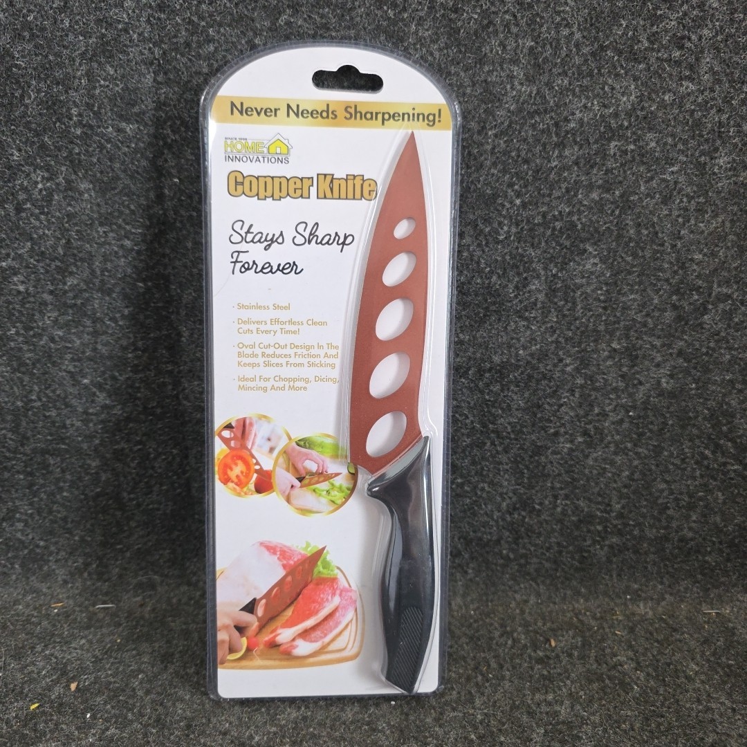 (1) NEW Copper Knife "Stays Sharp Forever! As Seen On TV!" Stainless Steel Tekno