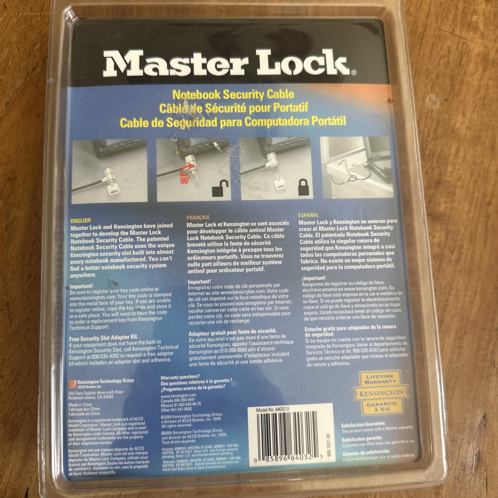 ✅New! MASTER LOCK Universal Notebook Security Cable #64032 Anti Thef Laptop PC