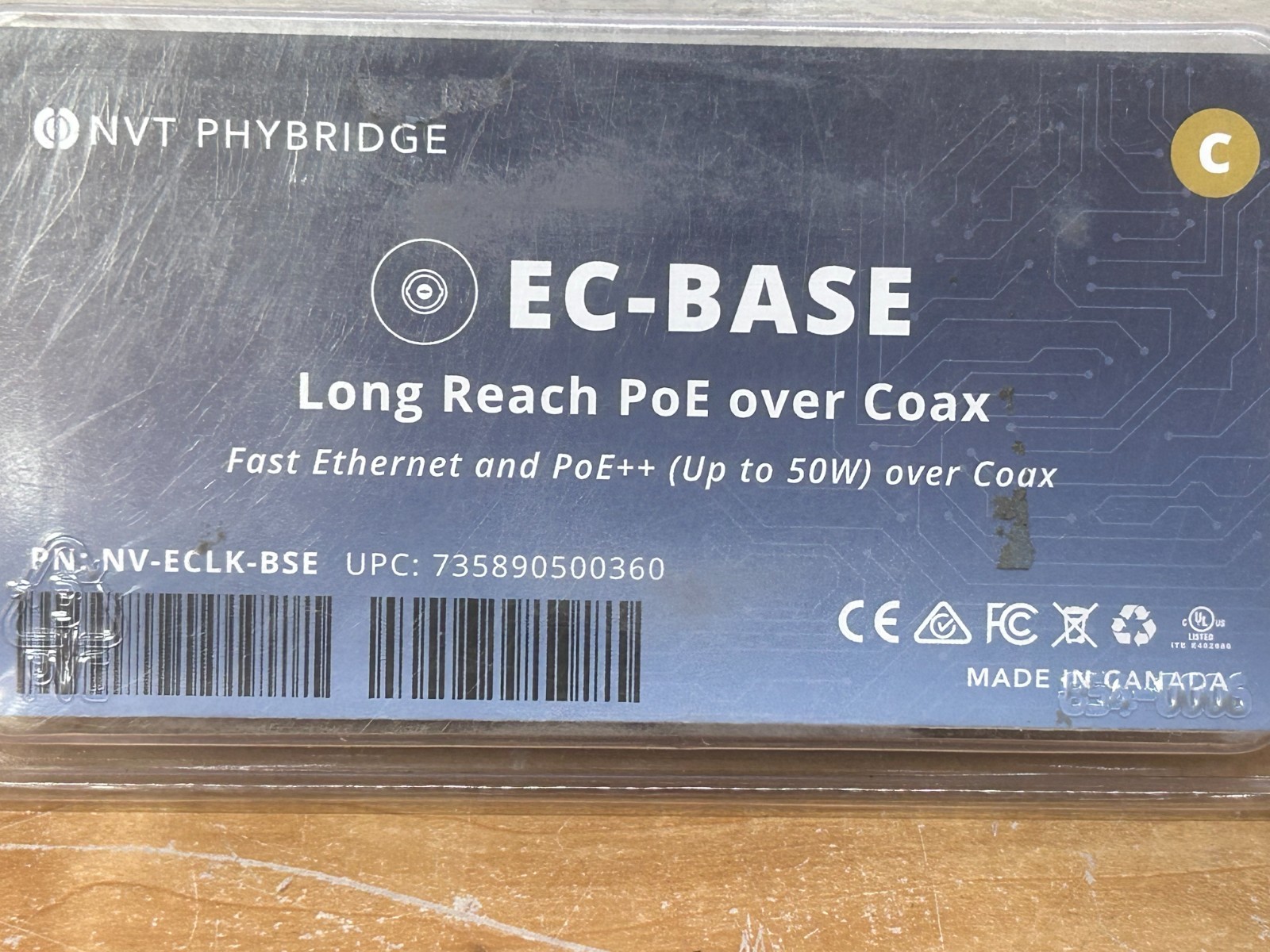 NVT Phybridge EC-Base NV-ECLK-BSE Long Reach PoE over Coax Adapter New