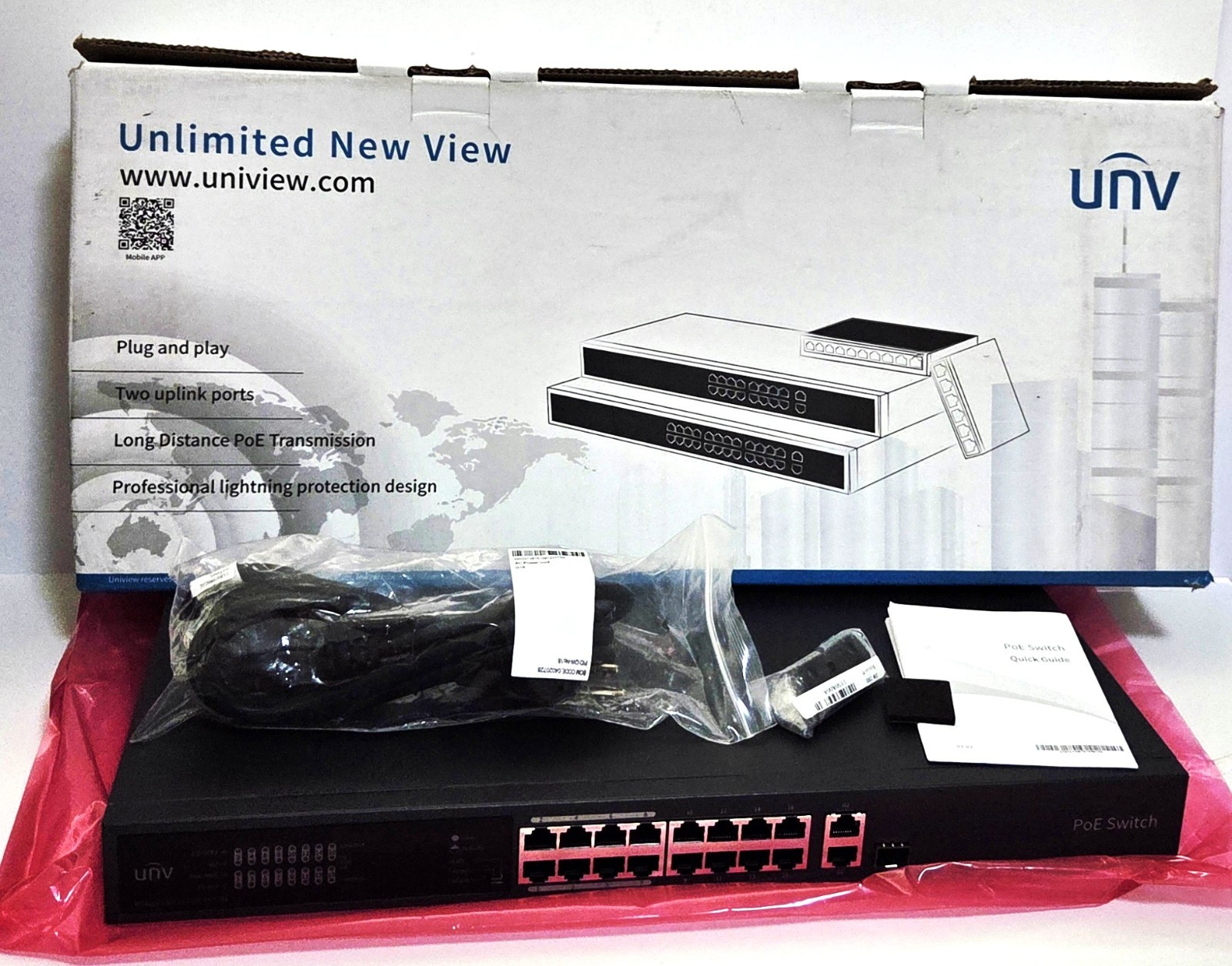 UNIVIEW UNLIMITED NEW VIEW ETHERNET SWITCH NSW2020-16T1GT1GC-POE-IN 16-CH PO NEW