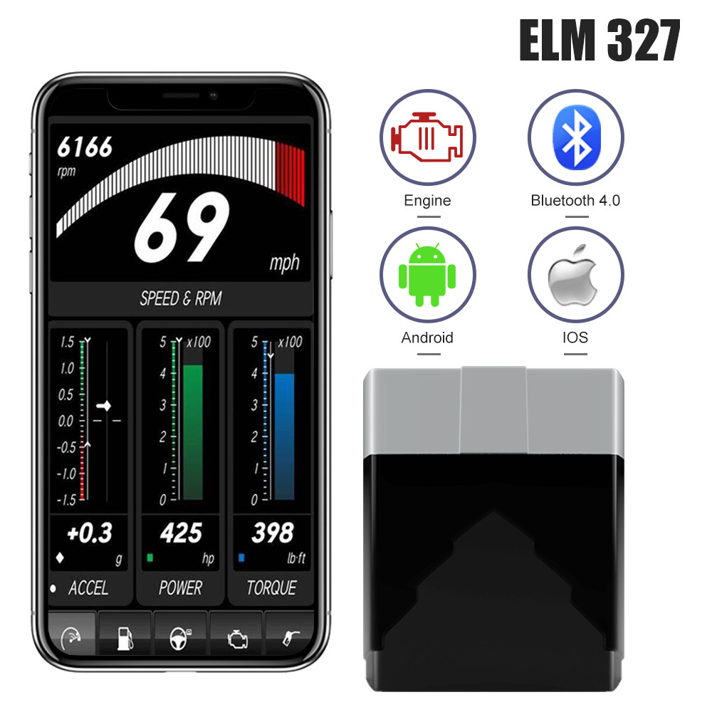 ELM327 Bluetooth Car Diagnostic OBD2 Scanner Code Reader Tool For Android IOS