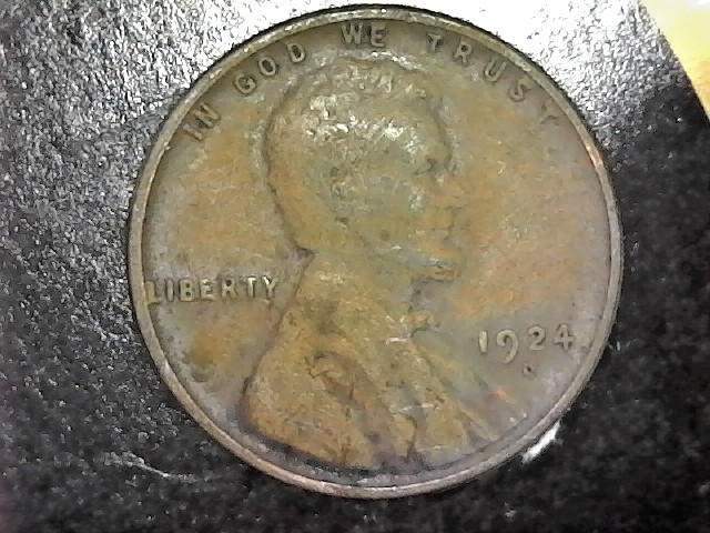 1924D LINCOLN ERROR CENT DIE CRACK
