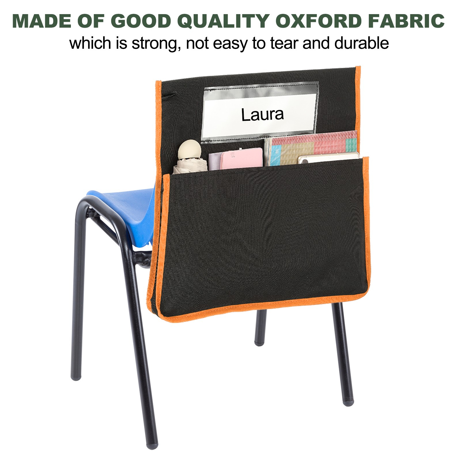 Orange Chair Pockets Length 16.5" Width 15.4" Seat Sacks, 6 Pcs