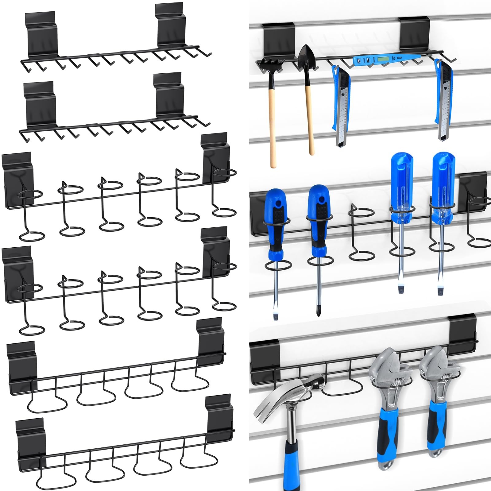 6 Pcs Slatwall Screwdriver Holders Slatwall Plier Holders Stainless Steel Sla...
