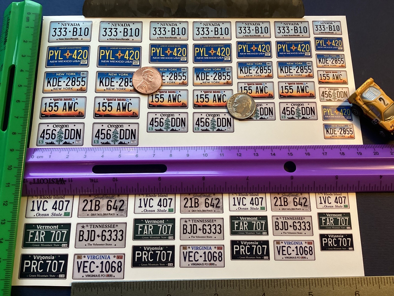 1/10 And Smaller RC Scaled License Plate Decals Weatherproof Gloss Vinyl U Cut4