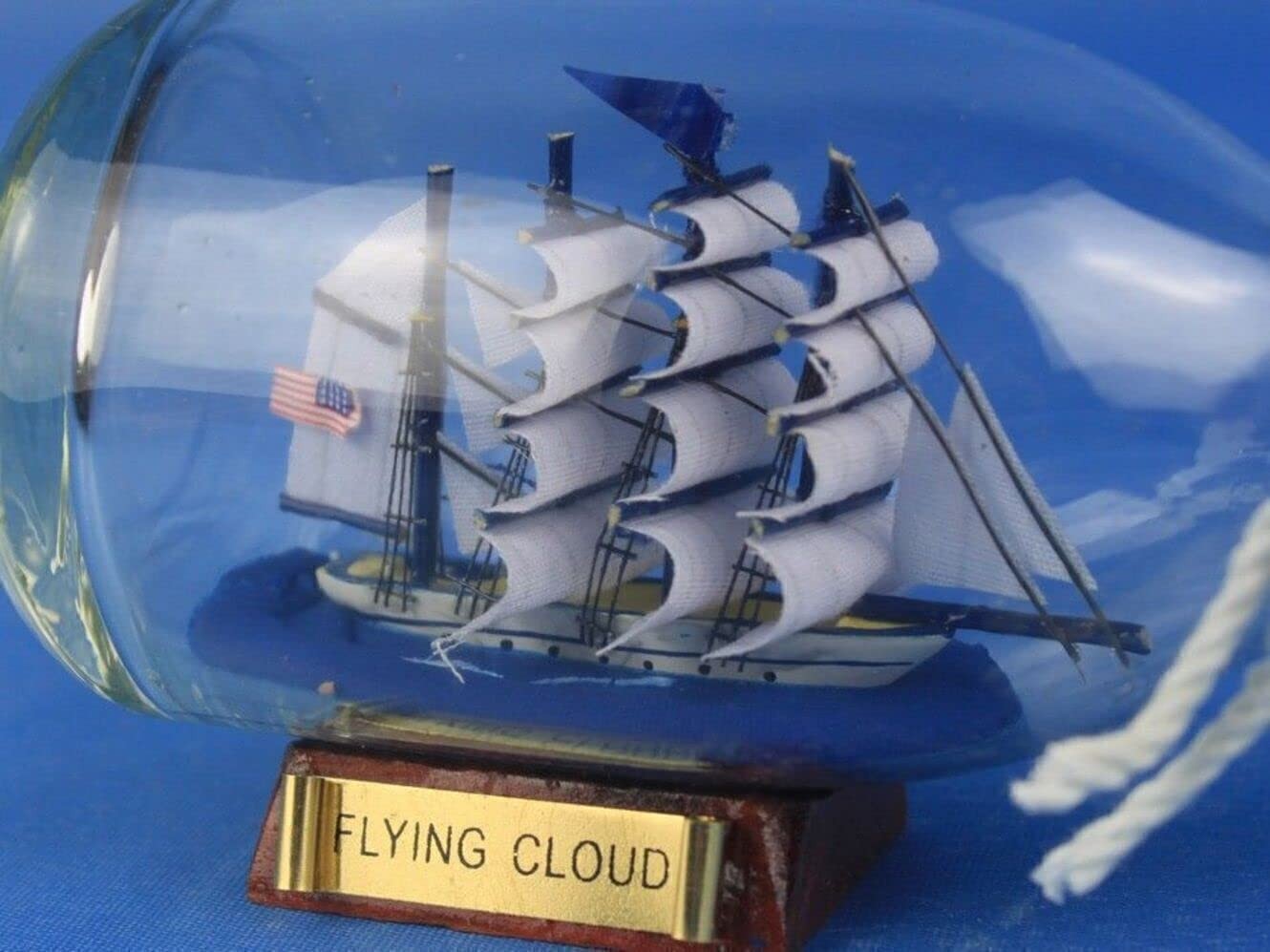 Hampton Nautical Flying Cloud Ship in a Glass Bottle, 5" , Brown