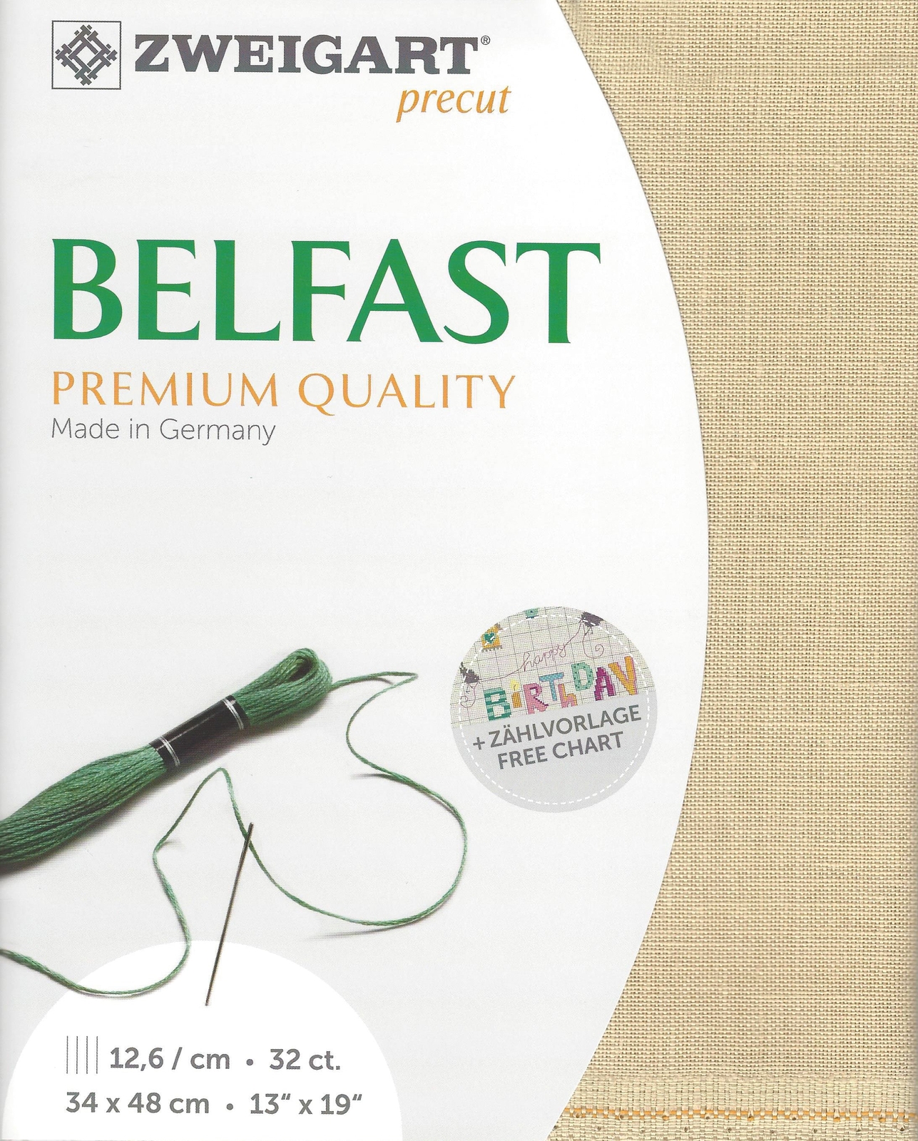 Precut Zweigart Belfast 32 count Antique Ivory 3609/233