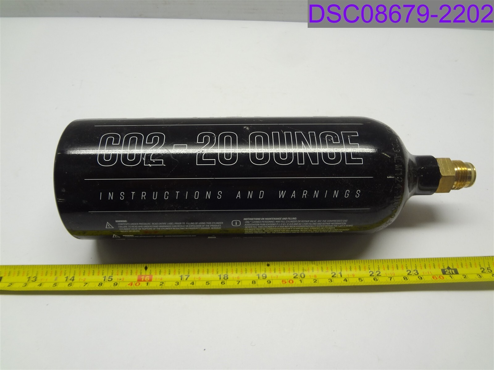 Valken 20oz Paintball CO2 Cartridge Tank w Pin Valve P/N 104279