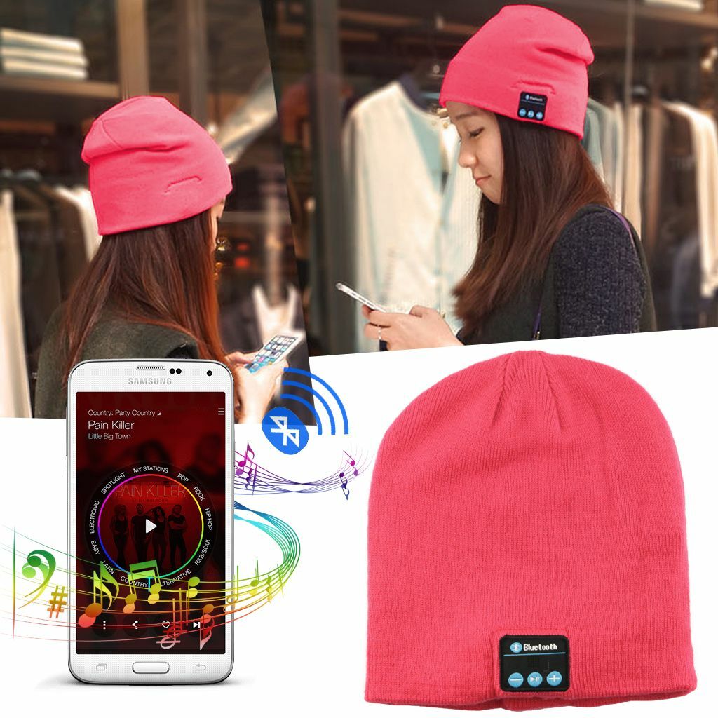 Soft Beanie Hat Warm Headset Headphone Speaker Mic Wireless Bluetooth Smart Cap