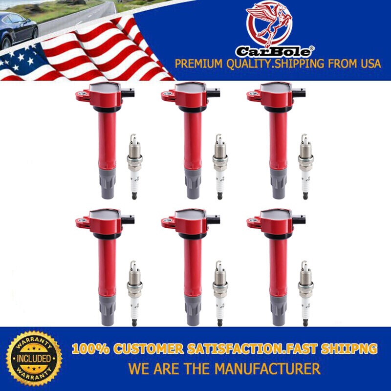 Set of 6 Spark Plug and Ignition Coil Pack for Dodge Chrysler 3.5L 4.0L UF-502