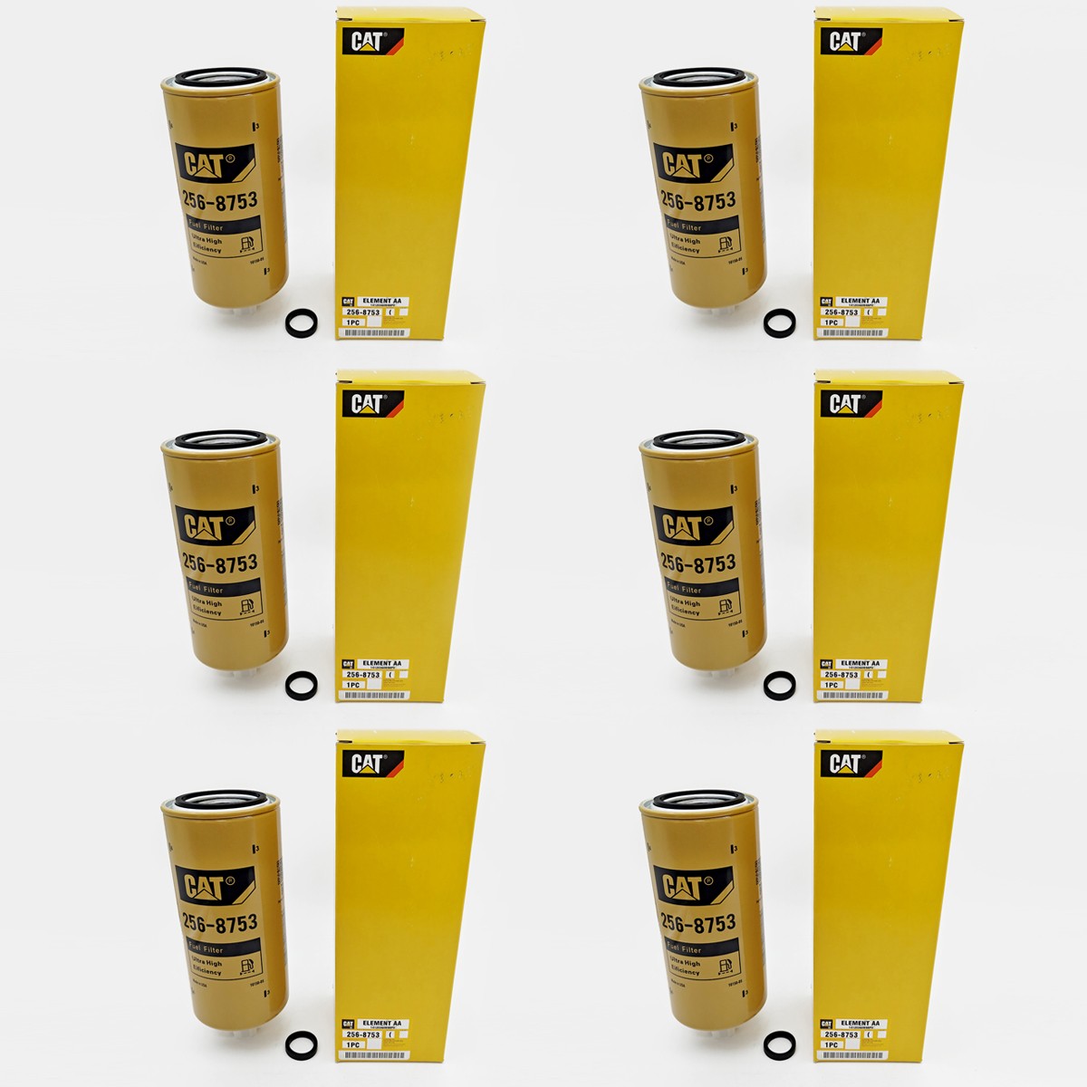 6 Pack Caterpillar 2568753 256-8753 FUEL WATER SEPARATOR High Efficiency New