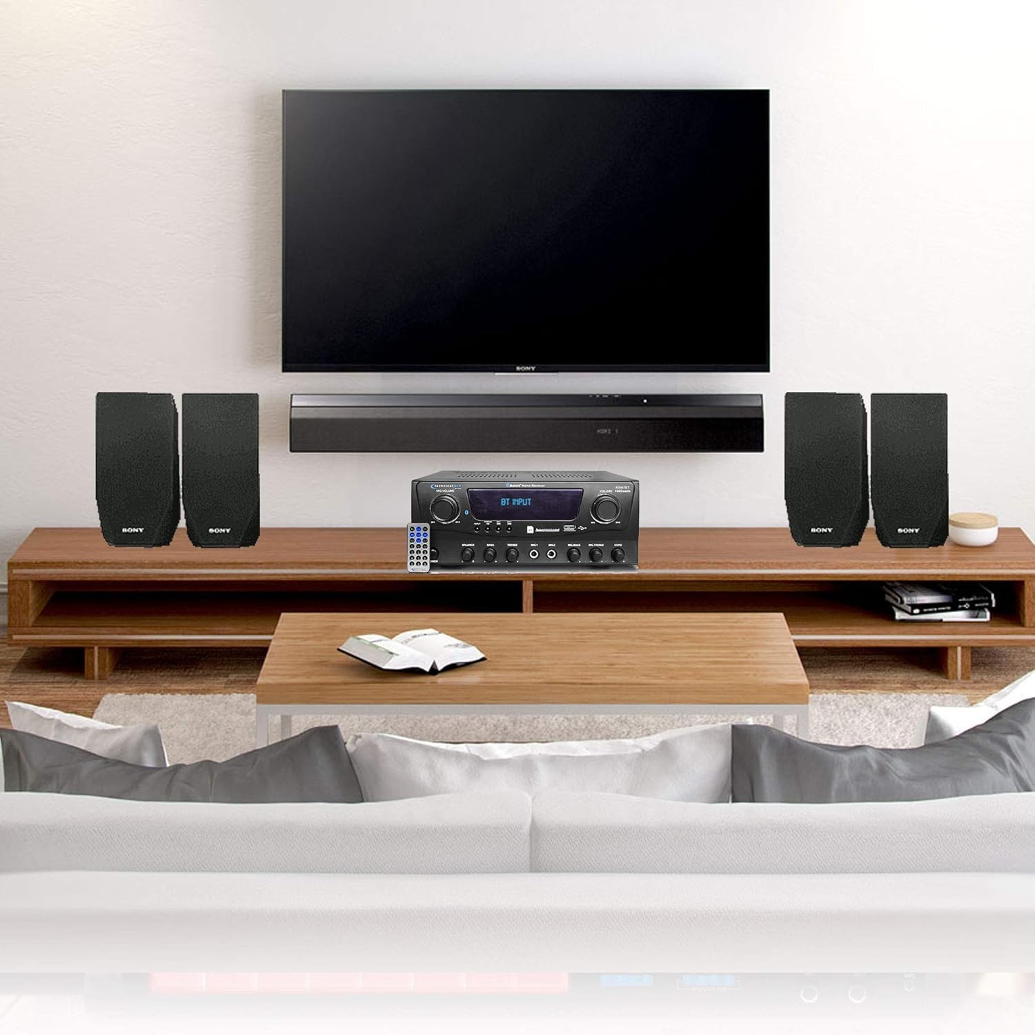 1000W Home Receiver Amp w/ Bluetooth, USB, SD, FM//