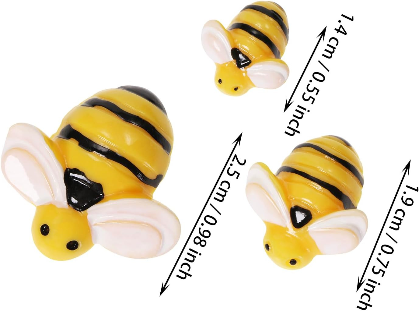 Tiny Resin Bees 30Pcs Small Plastic Flatback Bumble Bee Decor Embellishments for
