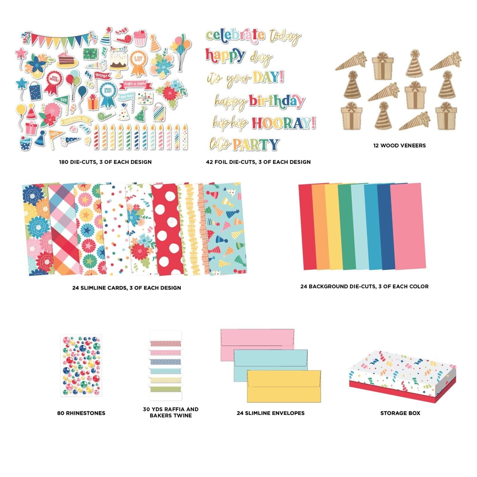 Diamond Press Happy Day Slimline Card Kit New