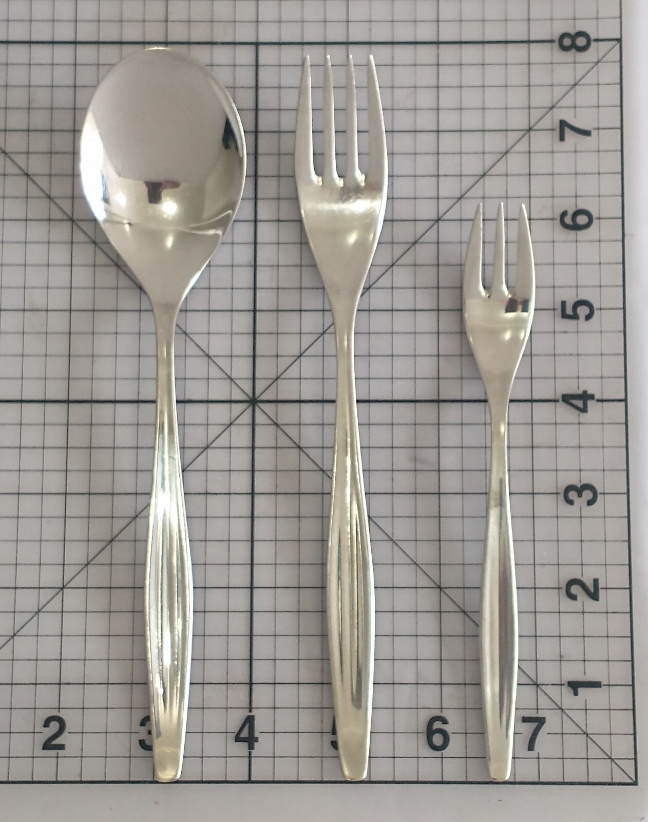 WMF Atlanta Motion (Older) Stainless 6 Dinner & Cocktail Forks 5 Spoons Germany
