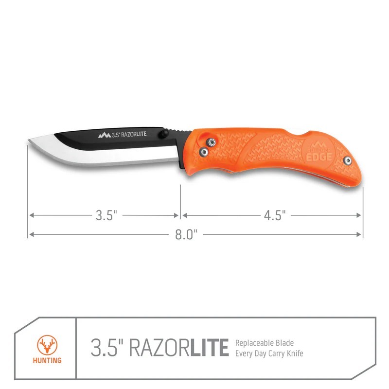 RazorPro® L Replaceable Blade Folding Hunting Knife 3.50" 420J2 Drop Point