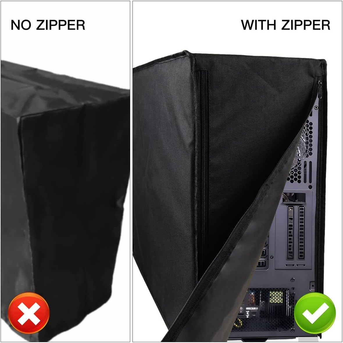 Computer CPU Dust Cover, Waterproof Desktop PC Mid-Tower Host Black