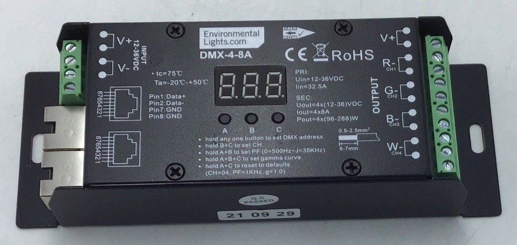 Environmental Lights DMX-4-8A 4 Channel DMX Digital Decoder 8A per Channel z321