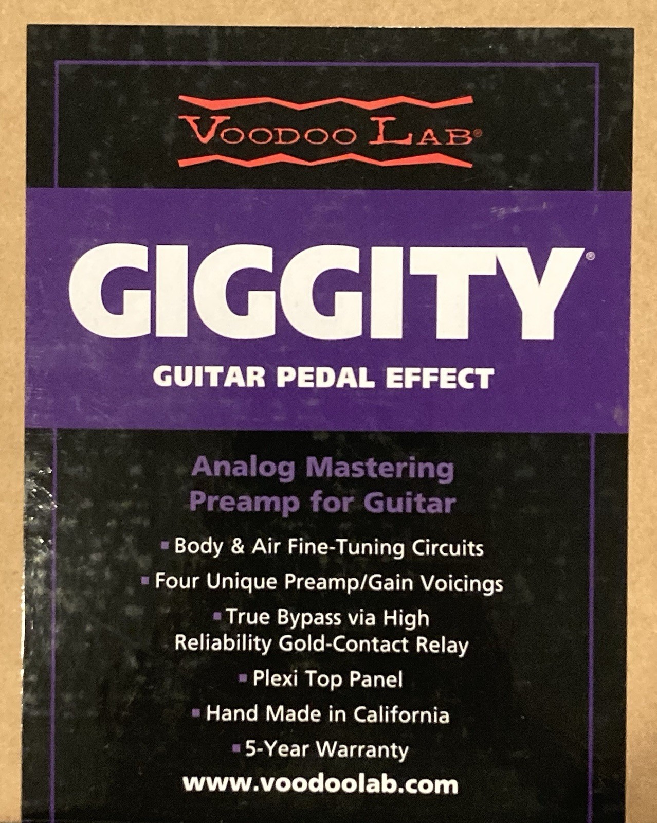 Voodoo Lab Giggity Analog Overdrive and Preamp Pedal