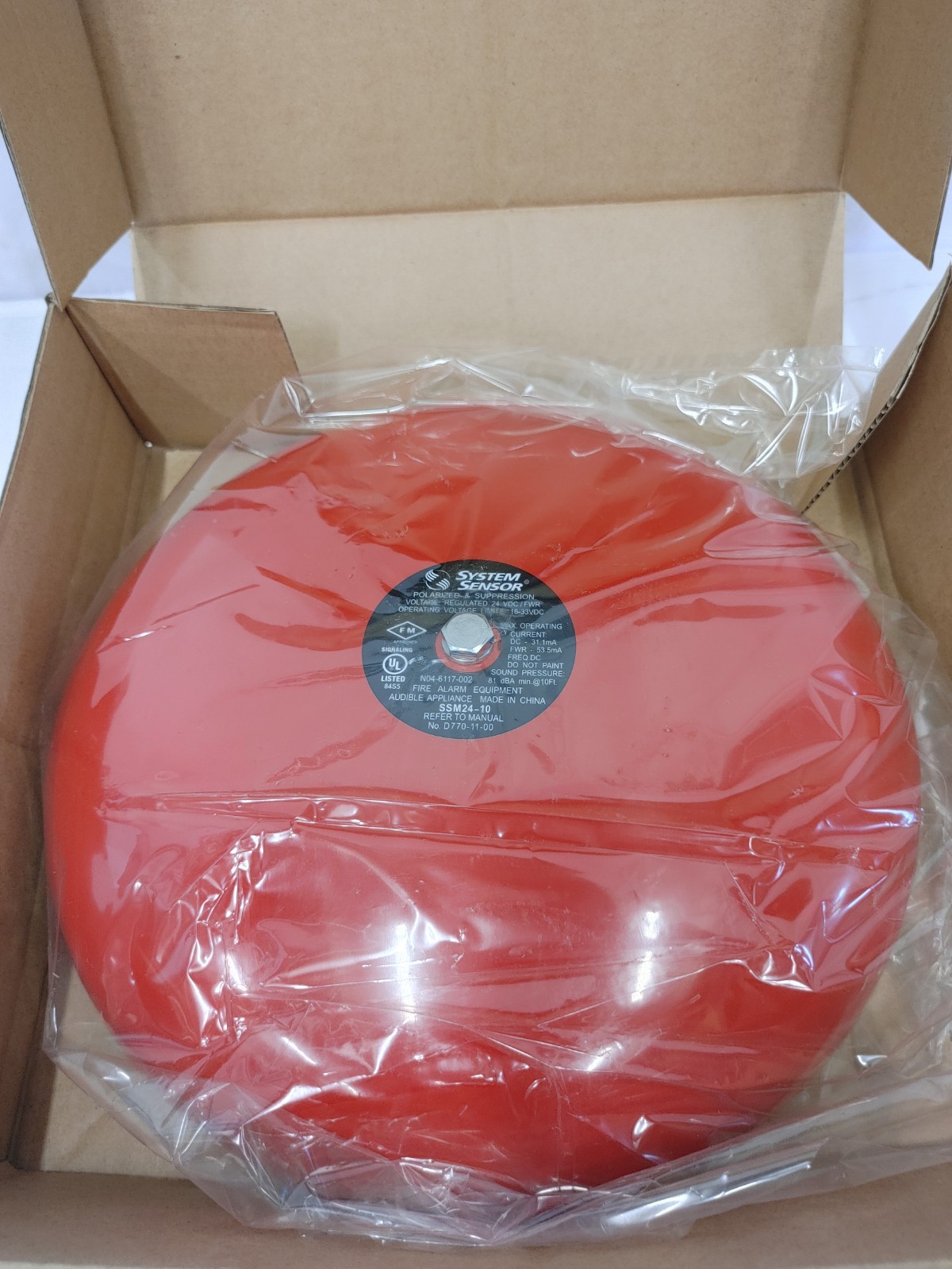 System Sensor SSM24-10A" Alarm Bell