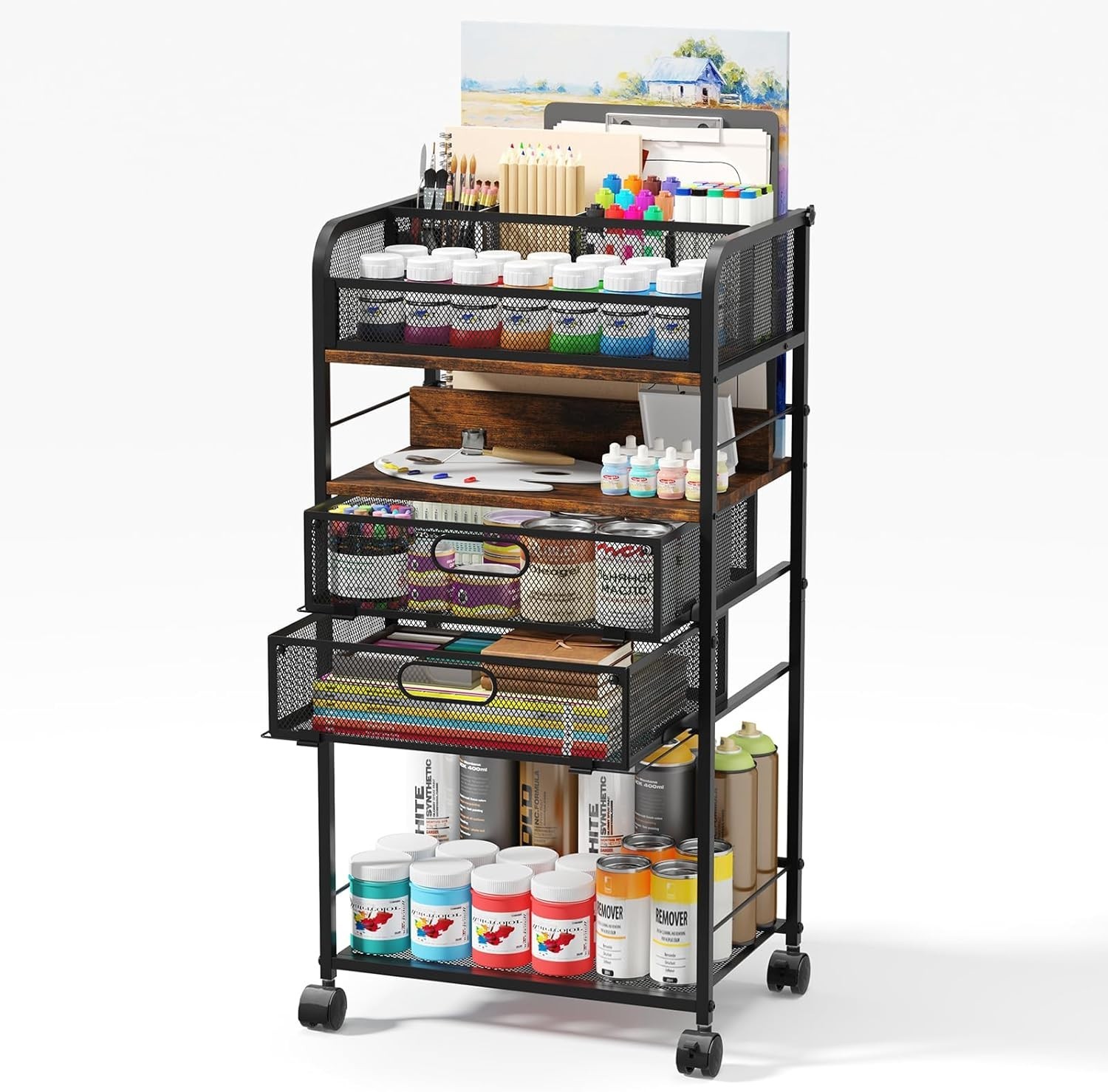 Versatile 5-Tier Art & Craft Organizer Rolling Cart - Perfect for Home & Studio