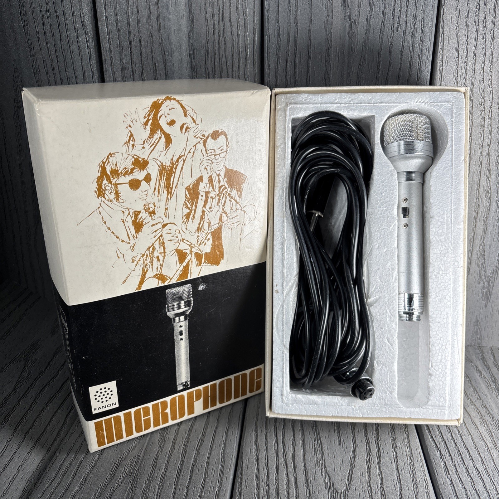 VINTAGE FANON MICROPHONE MODEL MKC-51, Cable And box, Untested - Display
