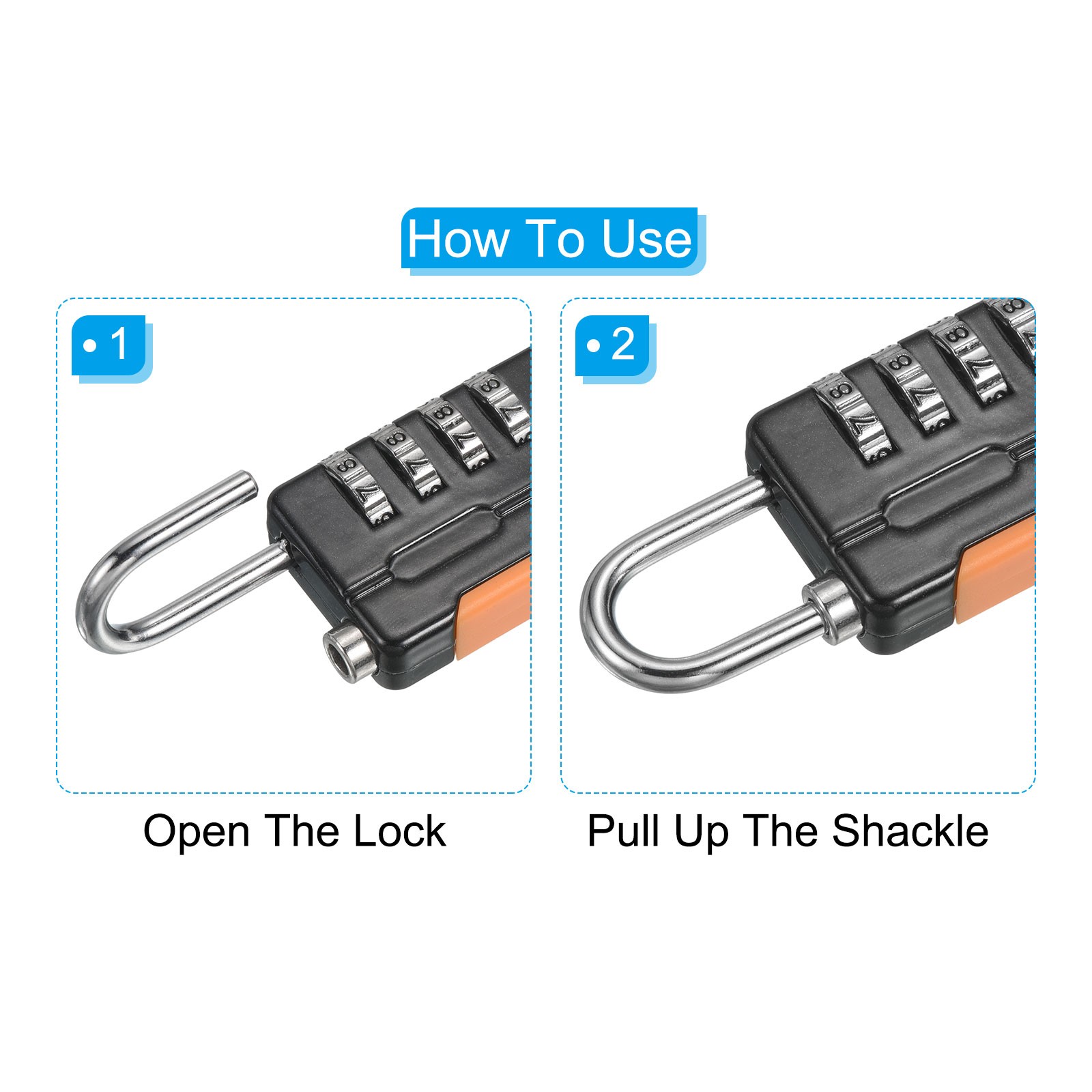 1Pcs 3Ft 4 Digit Combination Lock DIY Security Cable Padlock Black