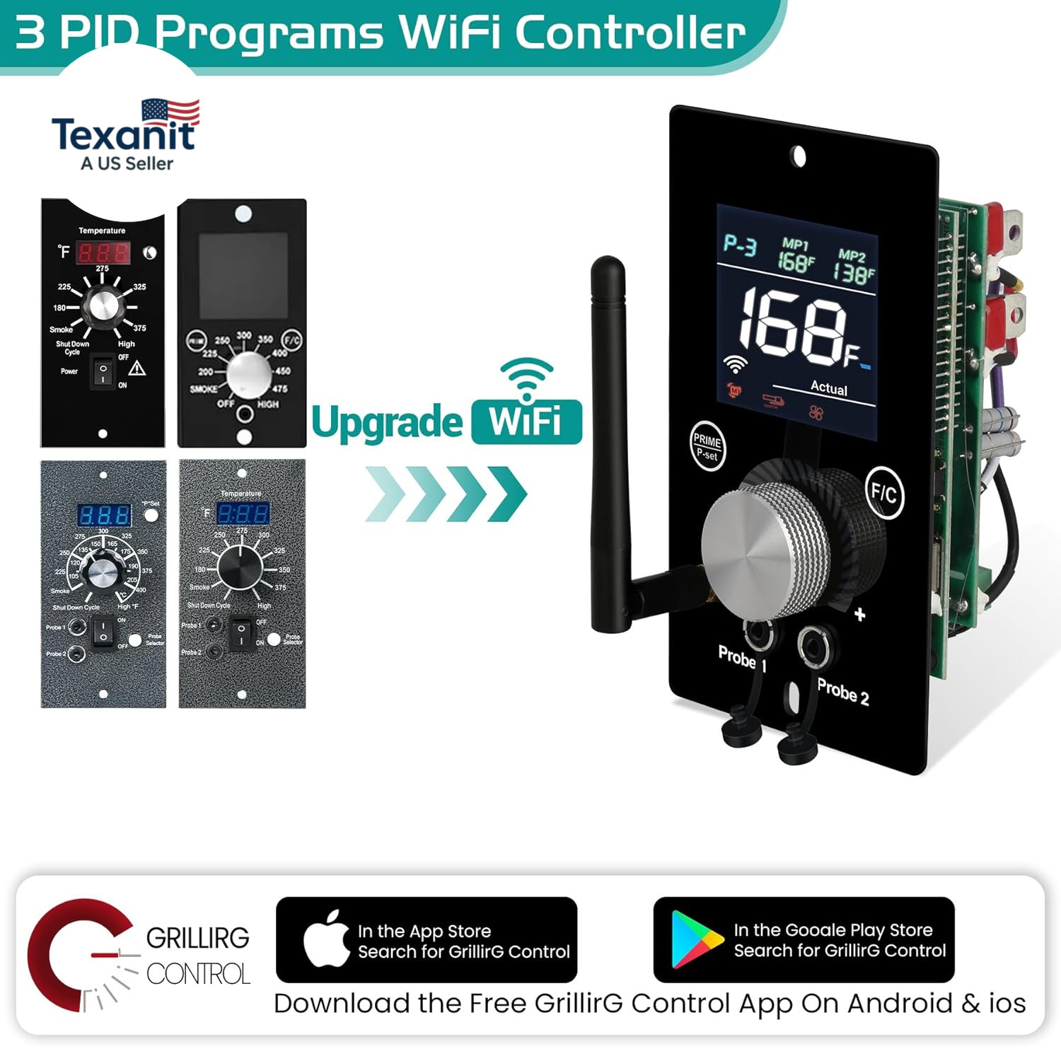 Universal Wifi PID Digital Thermostat for Traeger Control Panel Replacement for