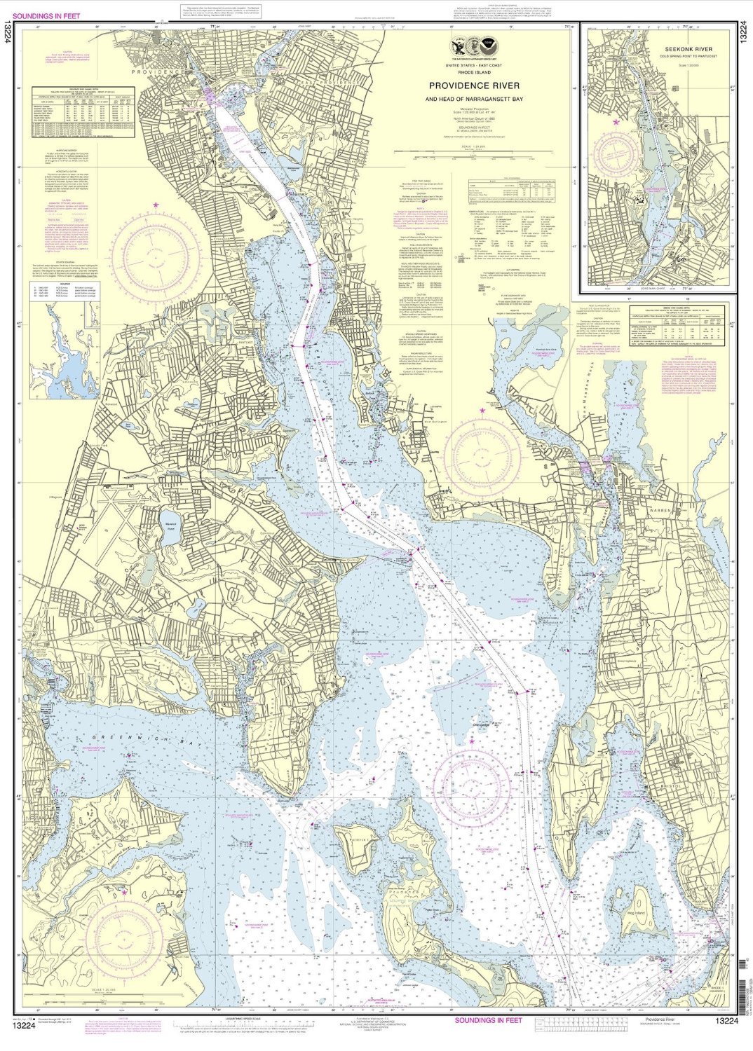 NOAA Chart Providence River and Head of Narragansett Bay 40th Edition 13224