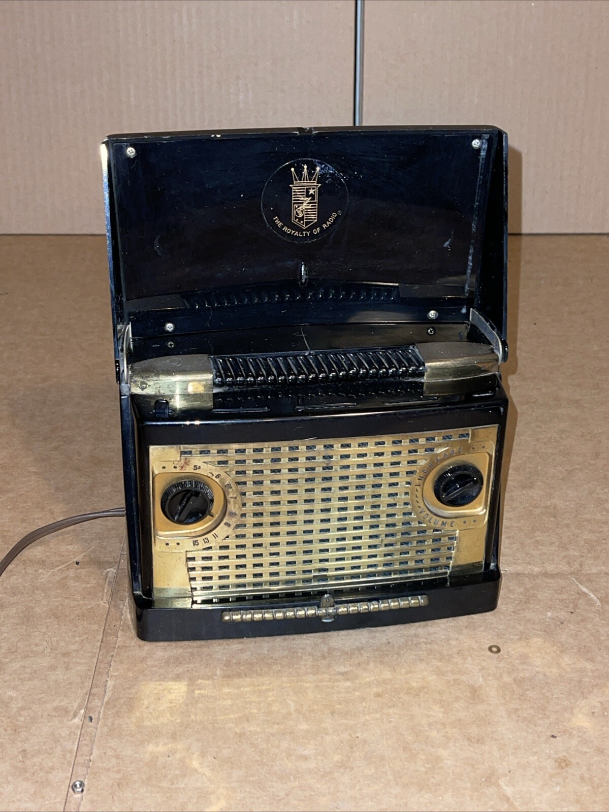 Vintage Zenith Zenette G402 Black Tube Radio Tested And Working