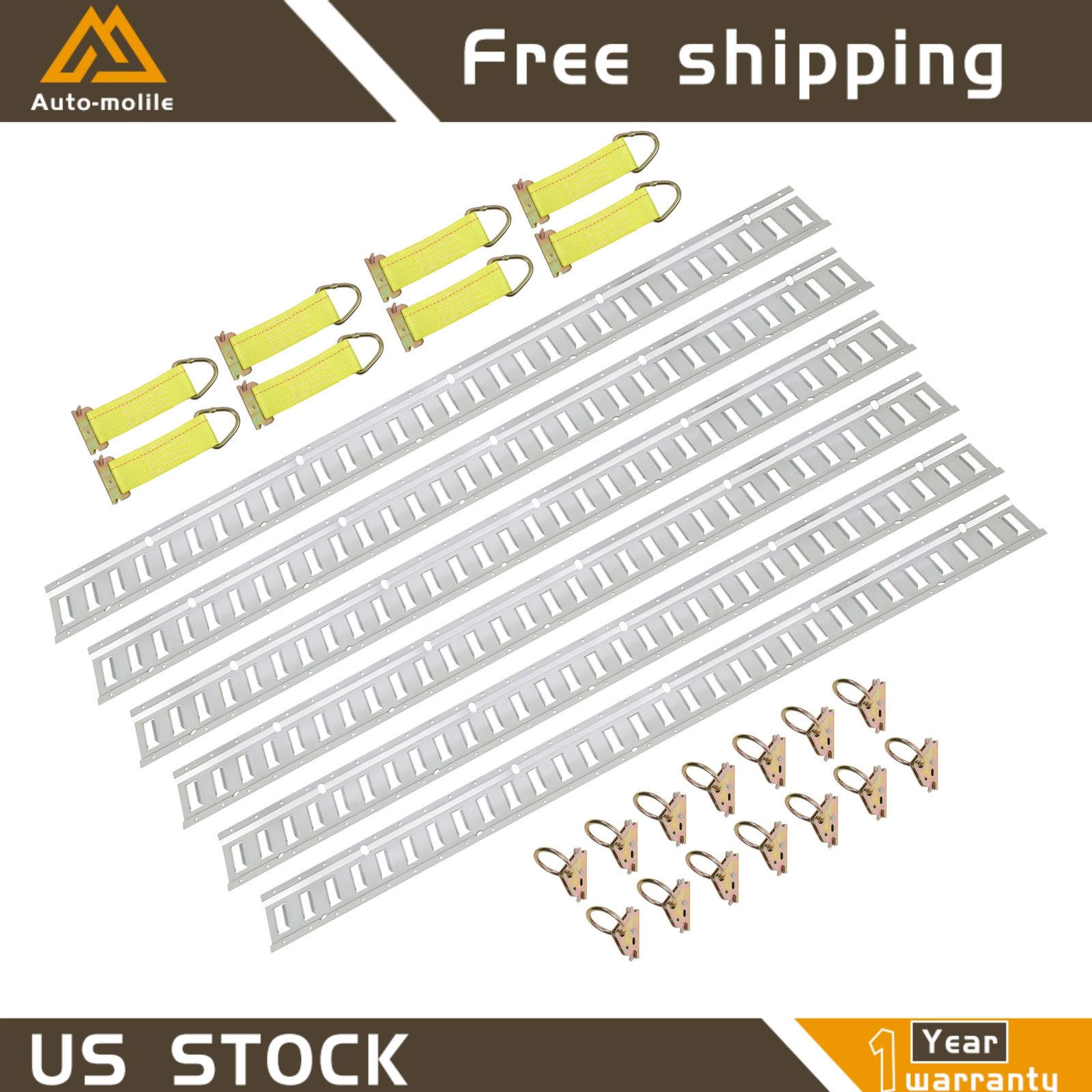 Heavy Loads For Trucks Vans Trailer 5' E Track Tie Down Rail System 28 Pack