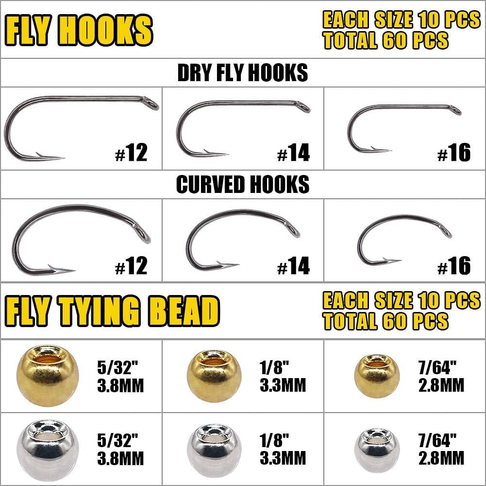 Fly Tying Starter Kit with Tools and Materials for Lure Building