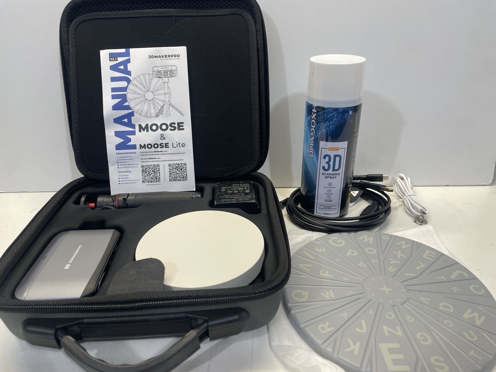 3DMakerpro Moose Lite Pro 3D Scanner For 3D Printing Plus Scanning Spray