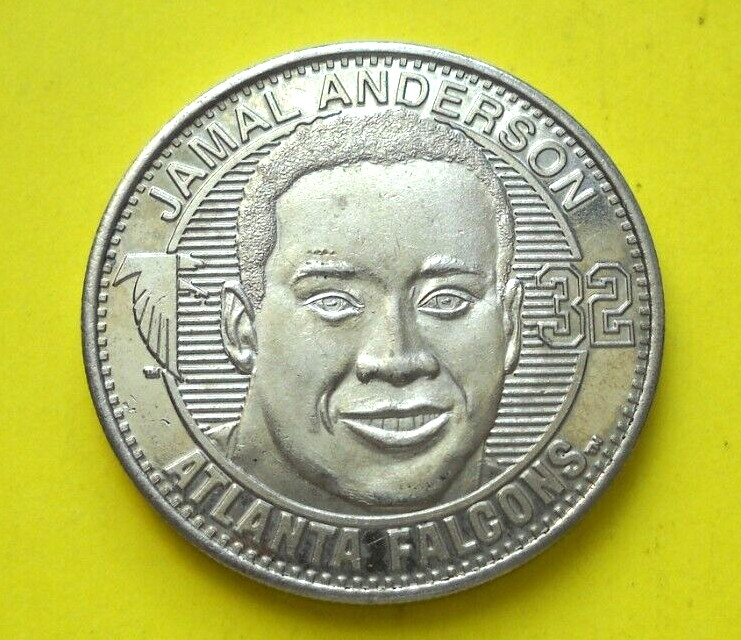 Jamal Anderson collectors token Atlanta Falcons USA coin 1998 NFC Champions NFL