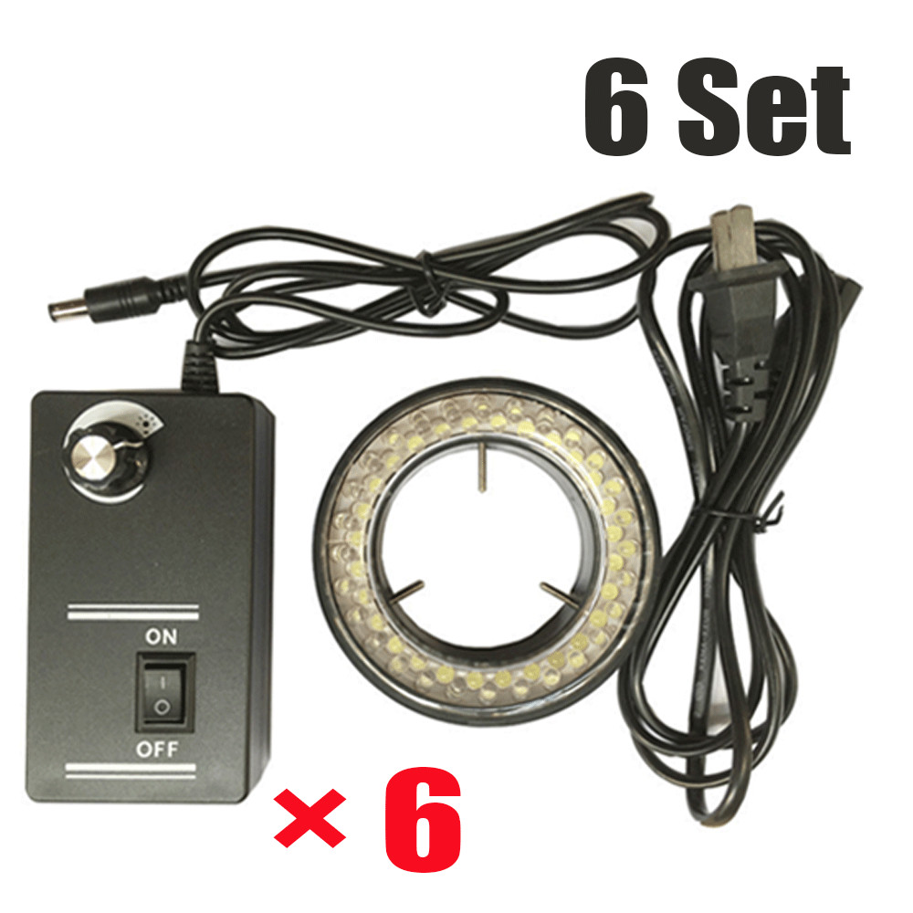 6-Sets 60-LED Adjustable Ring Light illuminator Lamp For STEREO ZOOM Microscope