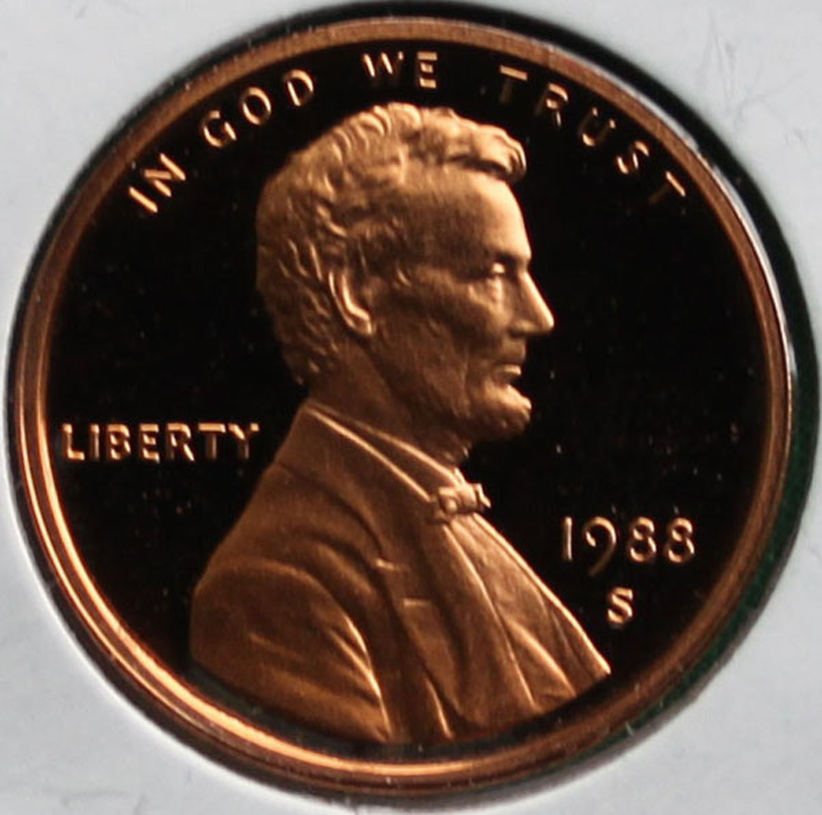 1988 S Lincoln Penny One-Cent Proof U.S. Mint Coin 1c from Proof Set