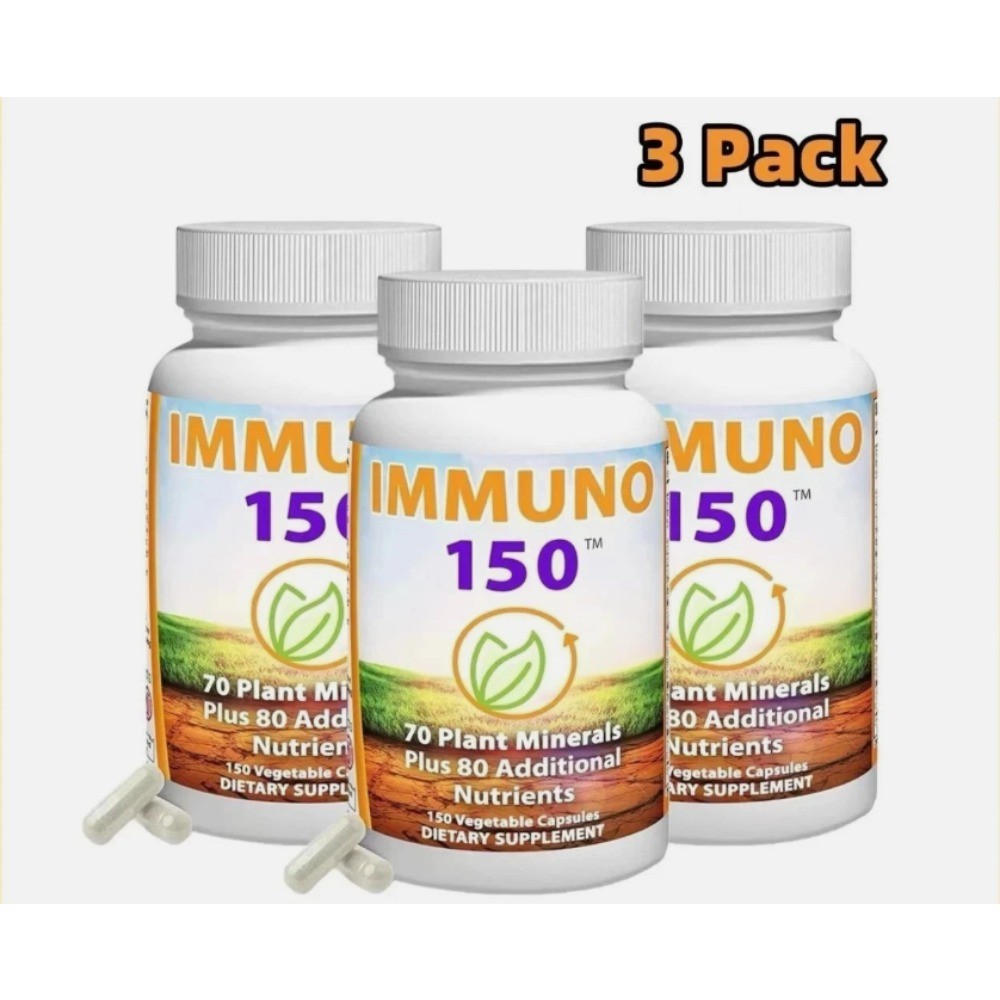 3 bottles Immuno 150, Immune Support Supplement, Packed with 70 Plant Minerals