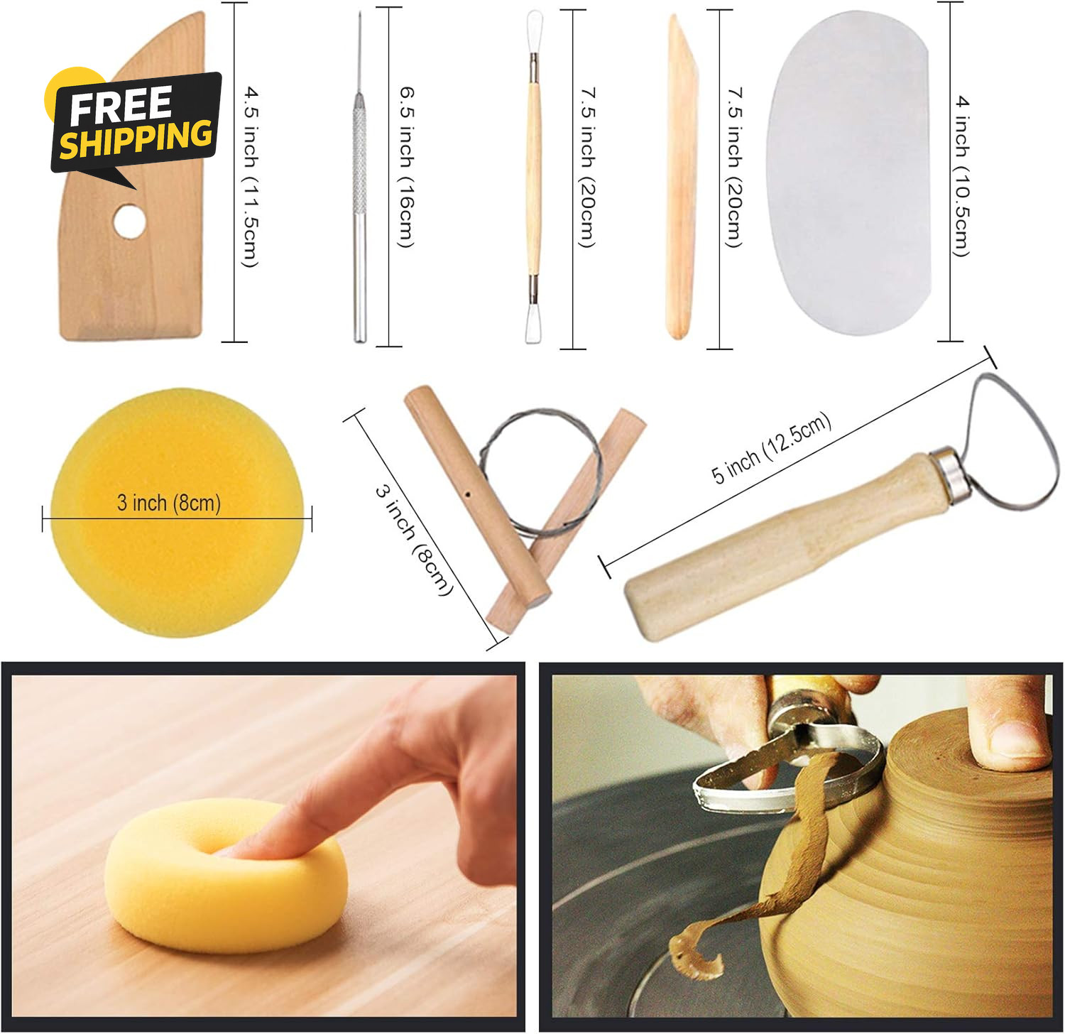 61Pcs Ceramic Clay Tools Kit Pottery Tools Clay Sculpting Carving Tool Set
